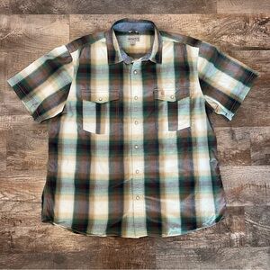 Carhartt Plaid Men’s Short Sleeve Button Down Relaxed Fit Size XL